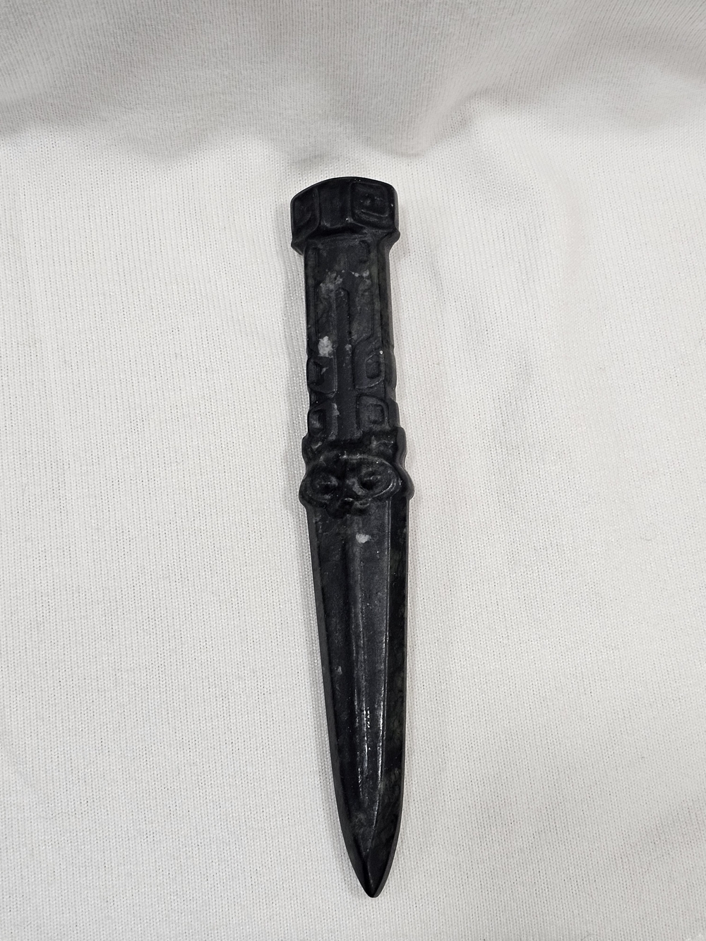 Black Obsidion Fox Face Carving Crystal Dagger Letter Opener